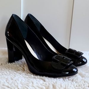70s Style Patent Heel with Buckles
